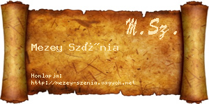 Mezey Szénia névjegykártya